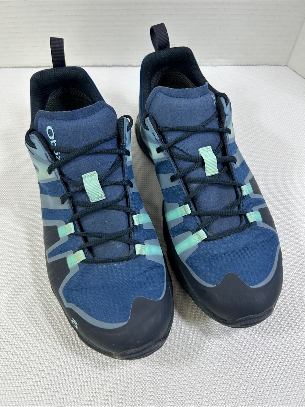 Oboz BDry Waterproof Hiking Trail Shoes Mens 9 Blue O FIT Insole Low Top